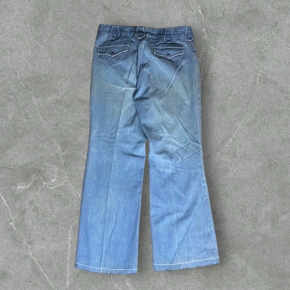 Vintage Wrangler Jeans Mens 32x30 Blue 70s Flare Bell Bottoms Western Pearl Snap - Picture 8 of 8